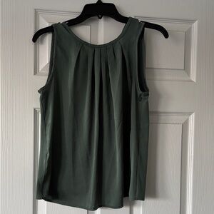 Ann Taylor Forest Green Sleeveless Blouse